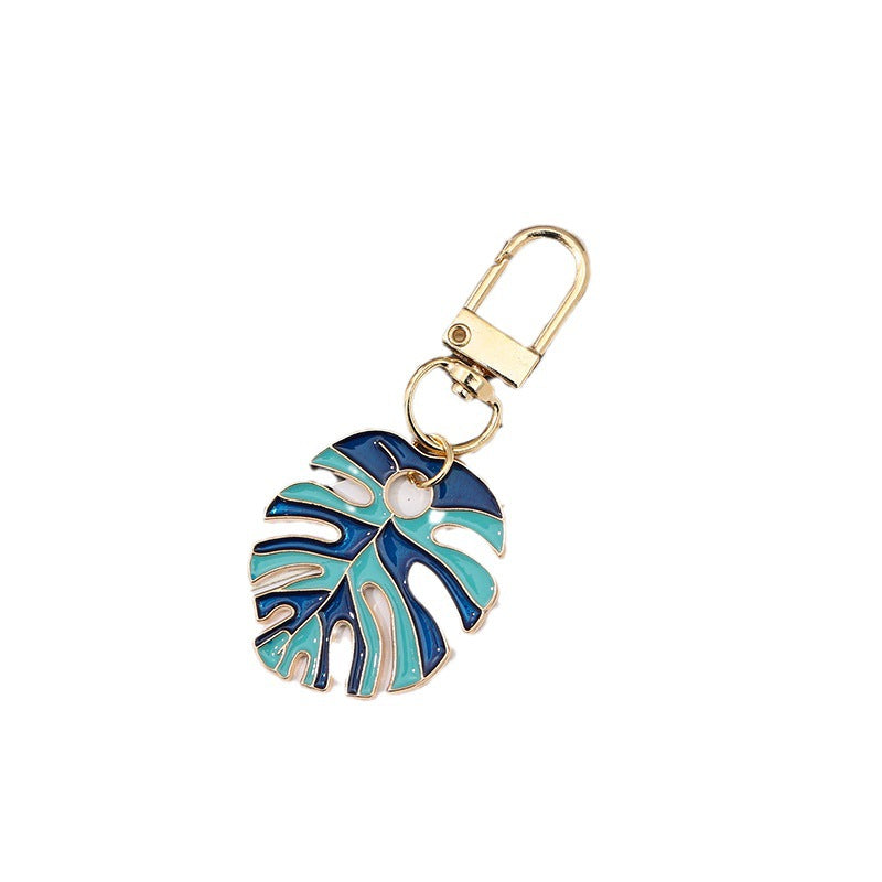 Wholesale Alloy Drip Oil Simulation Colored Leaf Turtle Back Leaf Keychain